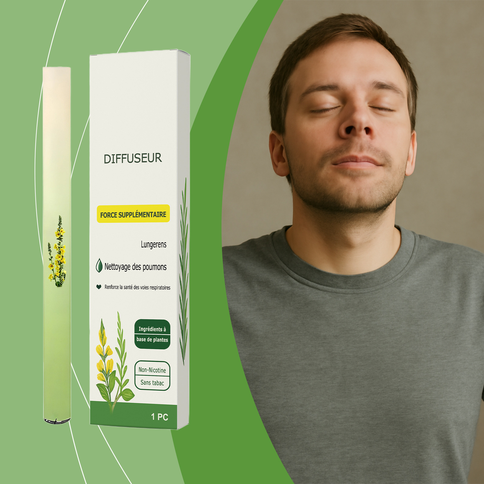 XIMONTH Cross-border Herbal Care Stick, Peppermint Inhaler, Smoking Cessation, Nasal Congestion Relief, Breath Freshening  Stick, Foreign Trade
