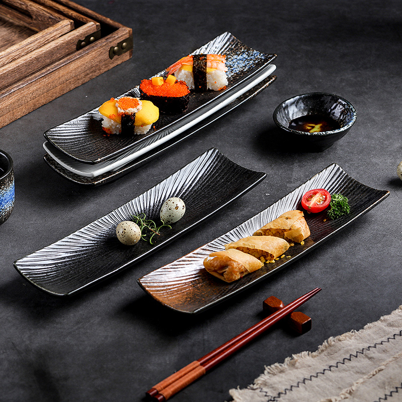 Sushi Japanese Dish Rectangular Ceramic Tableware