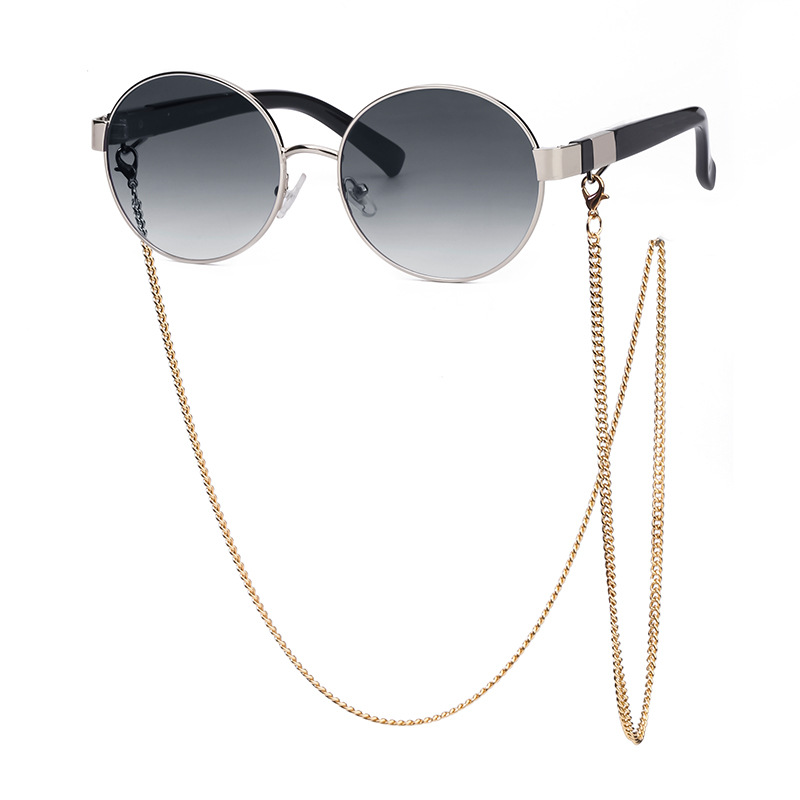 Title 6, Small Round Frame Sunglasses With Chain