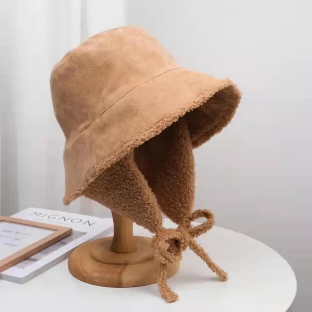 Fleece Reversible Japanese Wild Wool Basin Hat Khaki - Shop at LoveMi