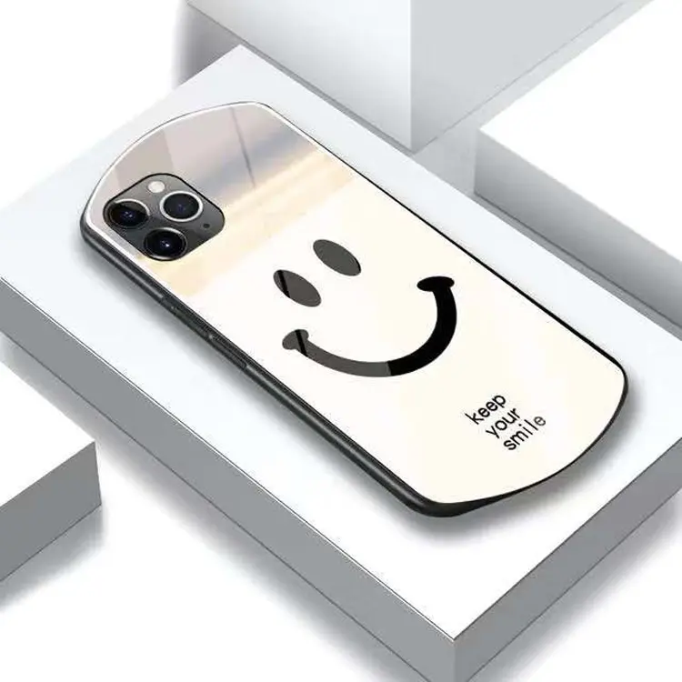 Love Simple Glass Shell Oval Protective Cover
