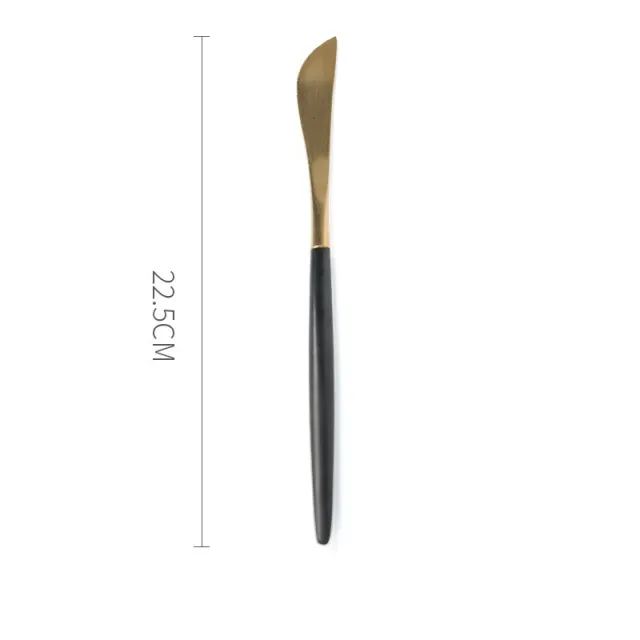 Japanese Style Creative Retro Threaded Household Ceramic Plate Black Gold Main Knife - Shop at LoveMi