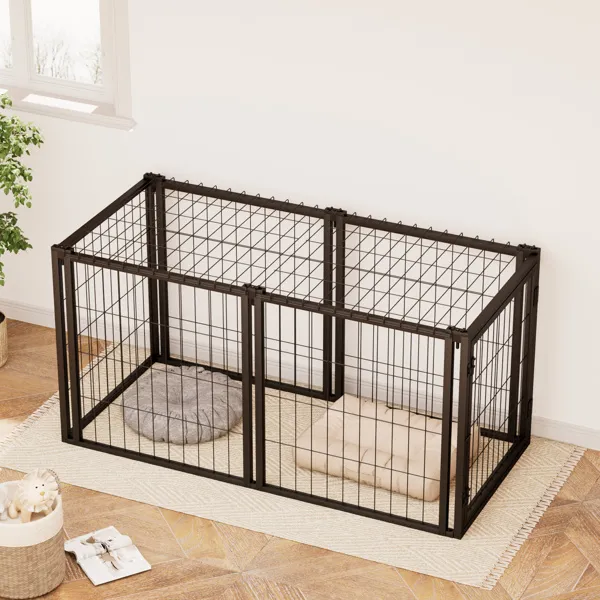 Dog Cage 47.2 Inches, Suitable For Small And Medium sized Dogs, With A Top Dog Fence, Pet Cage, Indoor, Black. 47.2 Inches Long X 22 Inches Wide X ... - Shop at LoveMi