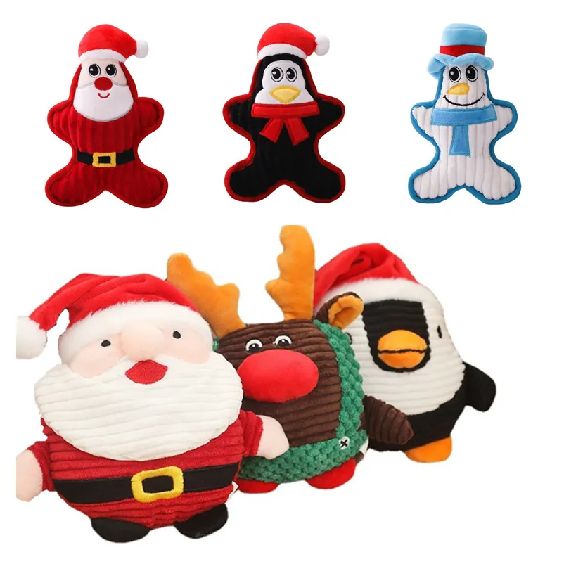 Santa Penguin Snowman Pet Molar Doll Pet Doll Plush Pet Toy – image 7