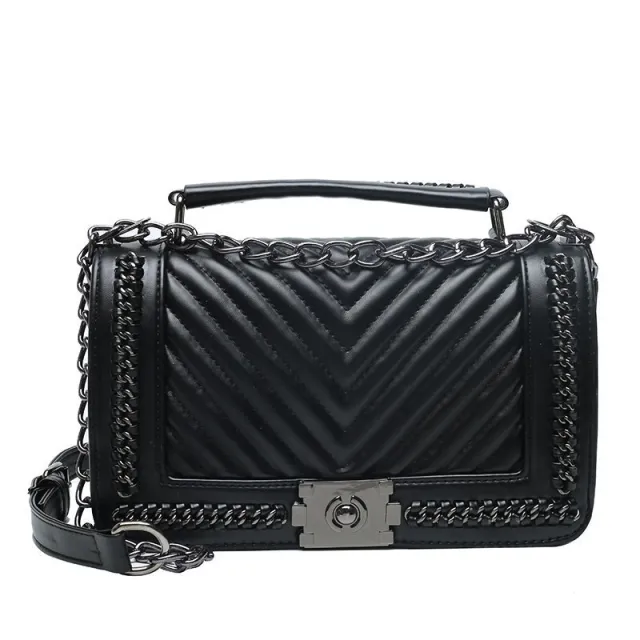 Fashion Chain Shoulder Messenger Bag European And American Style Popular Handbag Black - Shop at LoveMi
