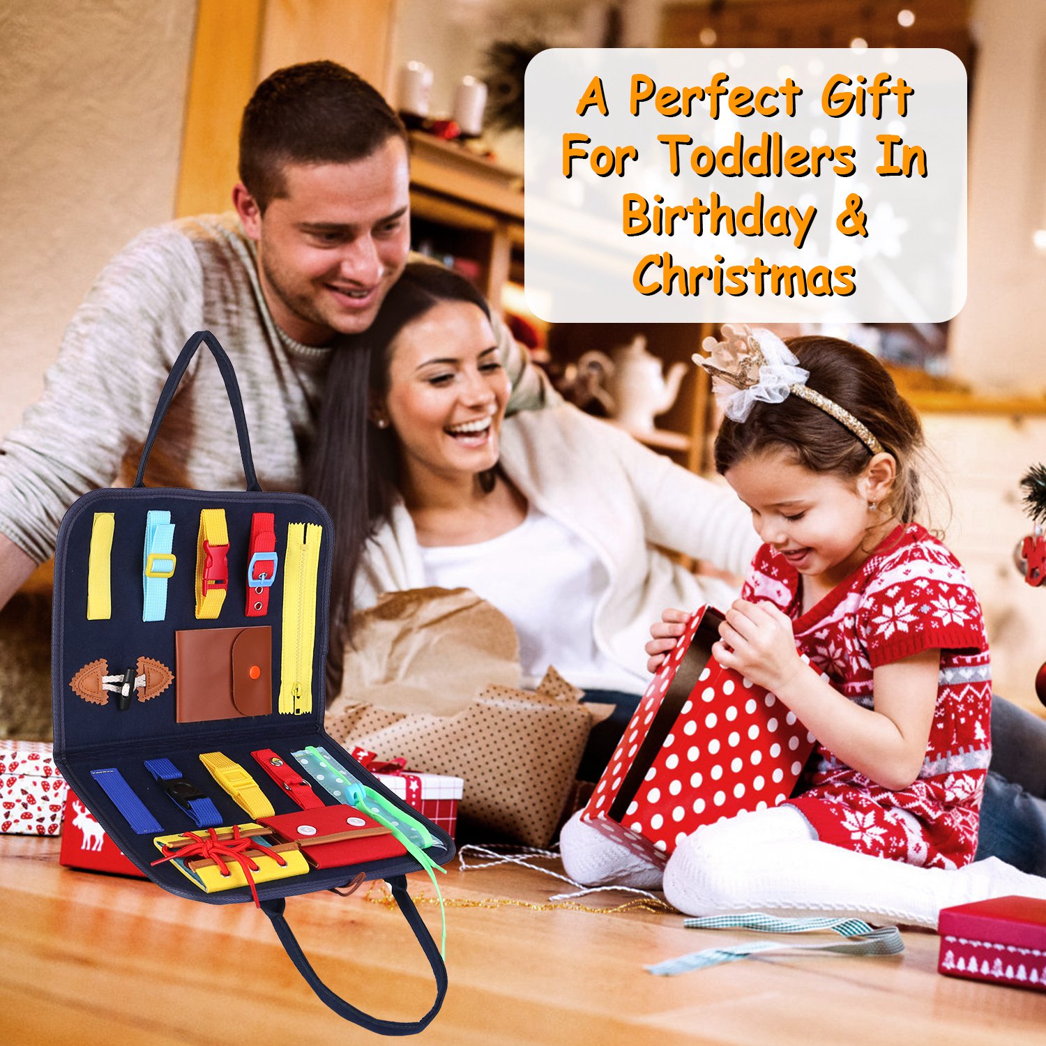 1Set Kids Busy Board Sensory Activity Board Preschool Learning Toys Montessori Educational Gift For 1 To 6 Years Old Baby Toddler Girls Boys