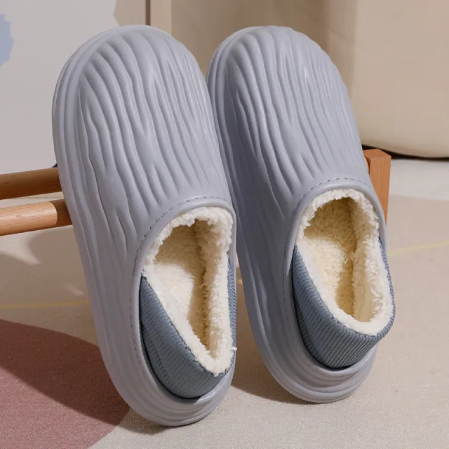 Baotou Stepping On Feces Feeling Home Cotton Shoes Grey - Shop at LoveMi