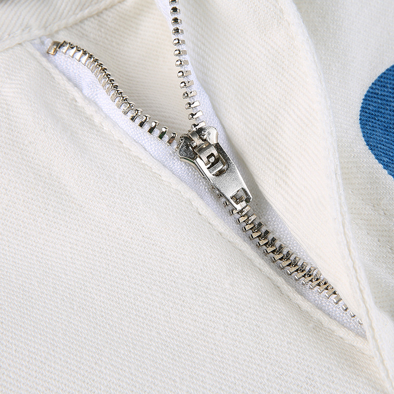 Love Print Contrast Color High-rise Straight-leg Jeans Casual