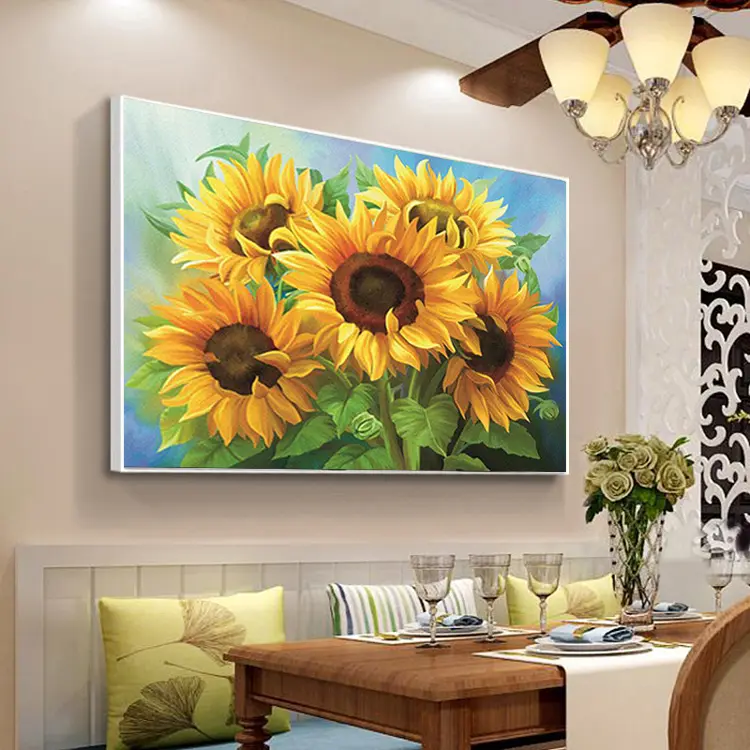 Diamond Painting Living Room Bedroom Sunflower Cross Stitch Simple Flower Stickers Diamond Painting