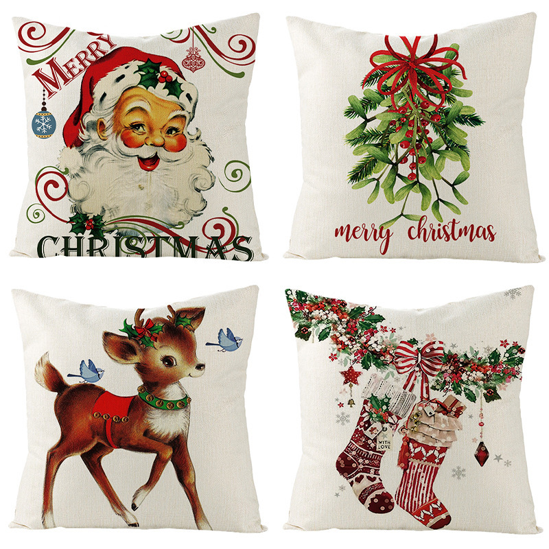 Title 5, Home Simple Cotton And Linen Christmas Pillowcase