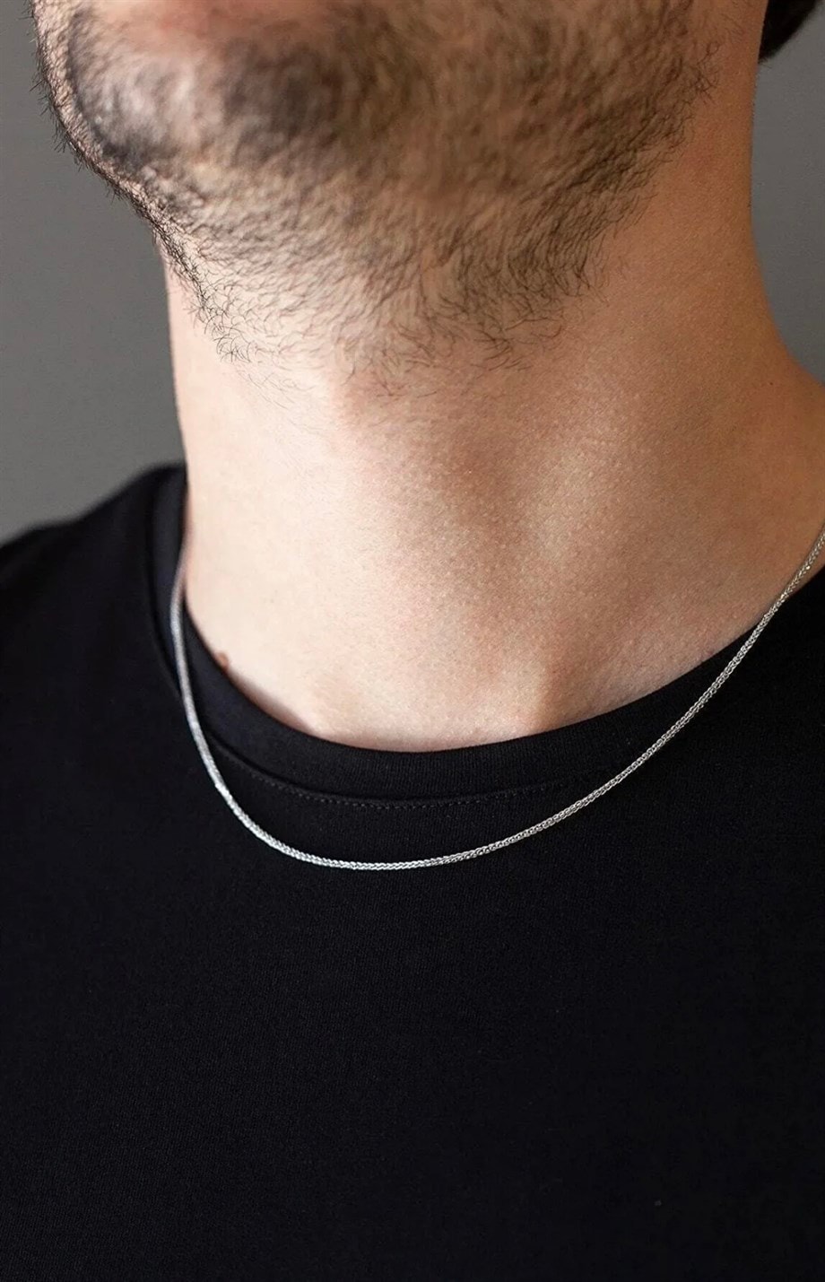 Stainless Steel Men Snake Chain Necklace 50 Cm