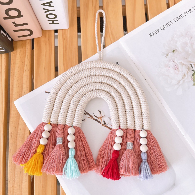 8c48f7ee 2d76 4be8 a674 484a0a49f7e3 - Children's Room Decoration Pendant Woven Rainbow