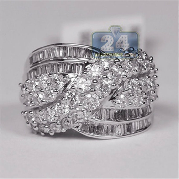 New Fashion Women's Inlaid Silver Zircon Ring