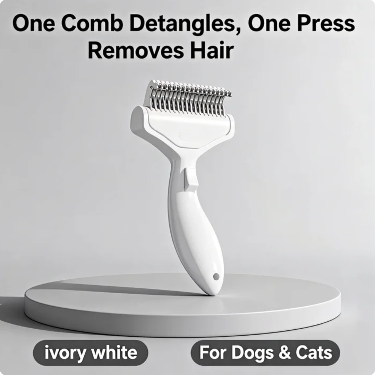 Pet Dematting Comb For Cats Dogs, Self Cleaning Deshedding Brush With Stainless Steel Blades, 26 Angle Undercoat Rake For Removing Loose Hair And Tangles, Grooming Tool For Long Short Haired Pets