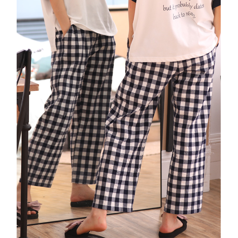 Title 7, Checked cotton loose-fitting pajamas for home. ...