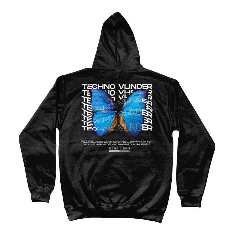 European And American Printing Velvet Padded Hooded Sweatshirt