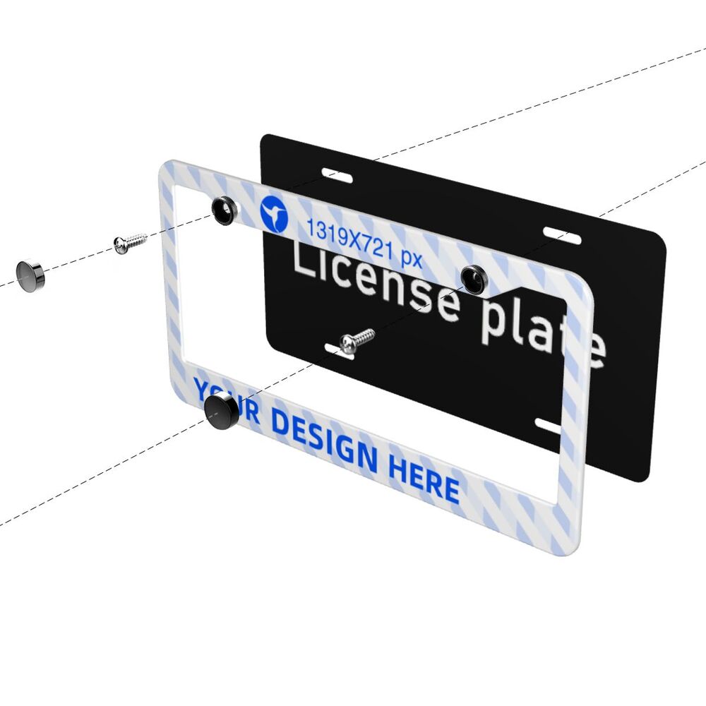 A Pair Of Round Hole License Plate Holders