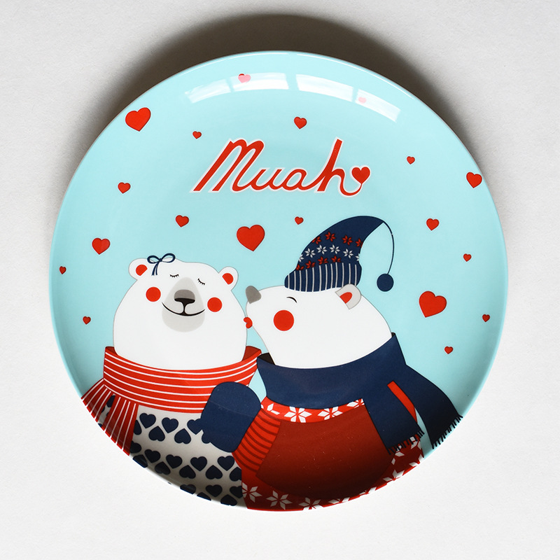 Title 12, Cartoon Hand-painted Christmas Ceramic Plate