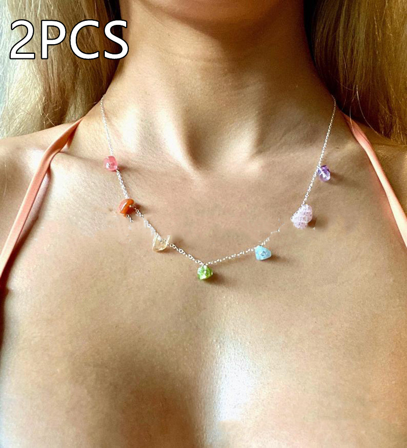 Seven Chakra Natural Crystal Pendant Necklace - Image 2 of 6