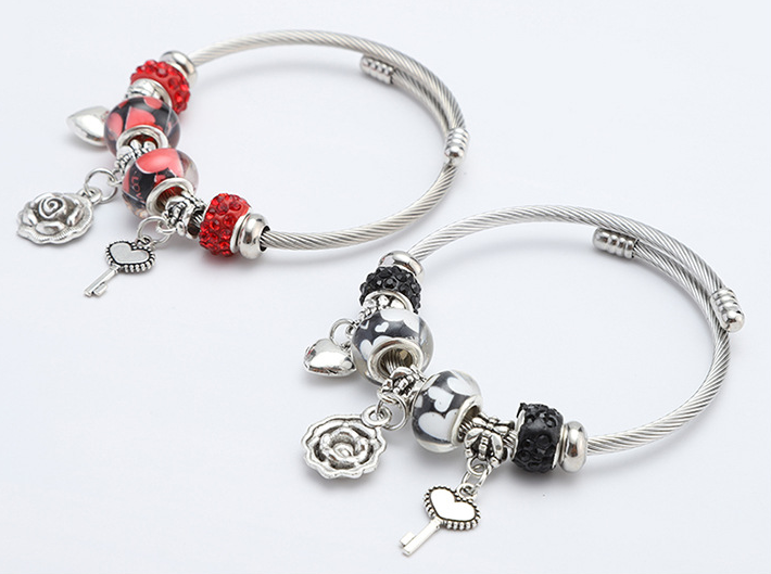 Title 6, Special Steel Wire Bracelet Fashion Beaded Wome...