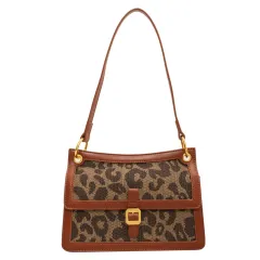 Retro Armpit Small Square Bag Female Fashion Leopard Print - Brown - View 1