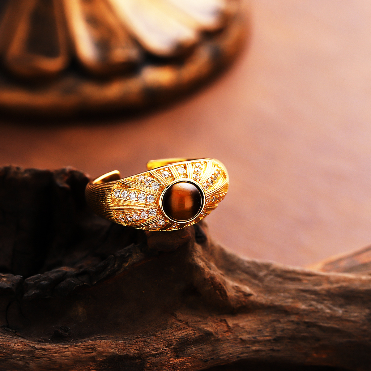 Light Luxury Baroque Pearl Ring, Minimalist Design For Women, Adjustable Open Band, Geometric Index Finger Jewelry