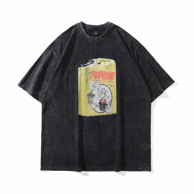 Dark Mourning Vintage Print Short Sleeve American Top Color757 - Shop at LoveMi