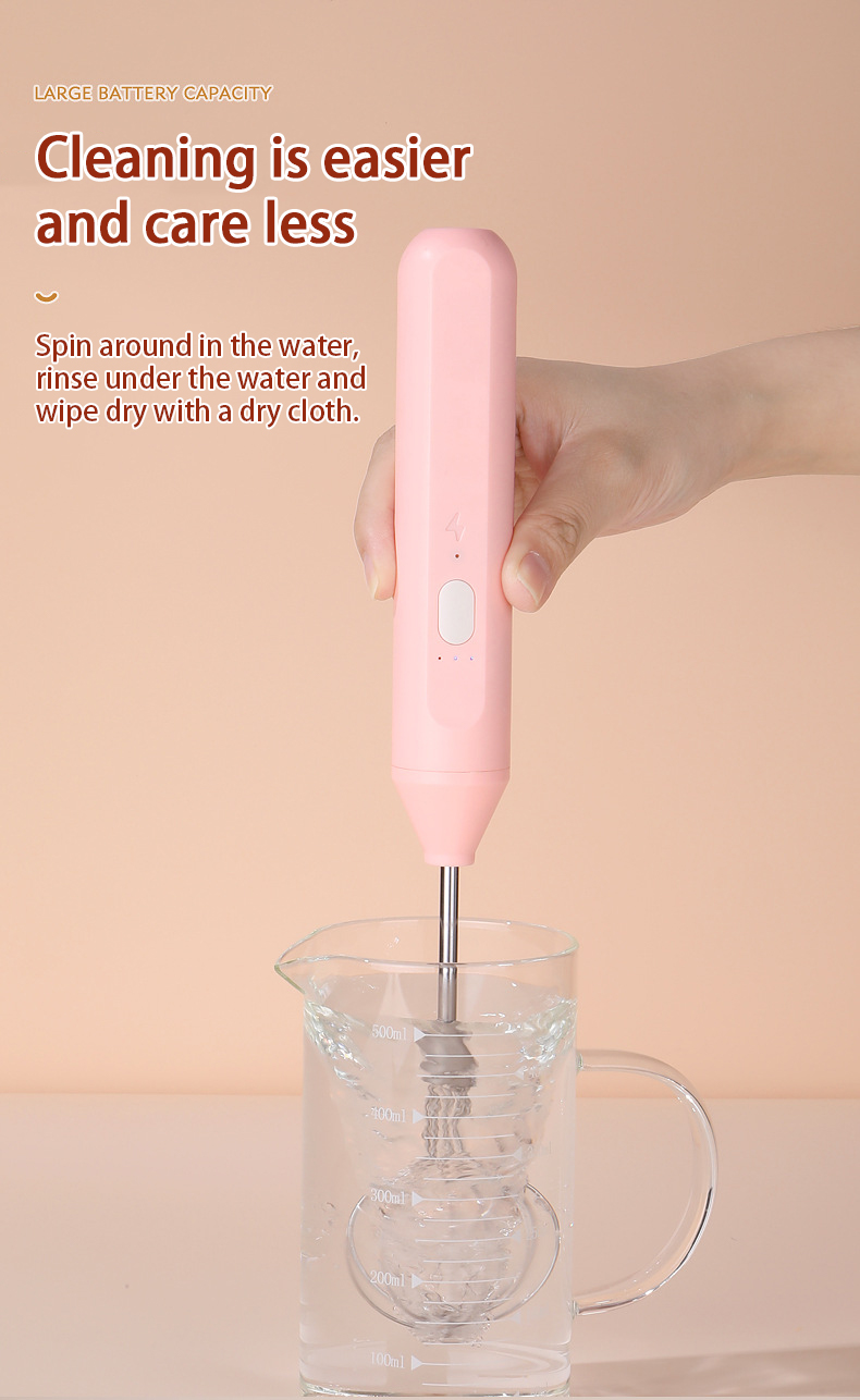 Hand-held Electric Whisk Household Baking Cake Egg White Whisk Small Straight Handle Whisk Wireless Whisk — foto 4