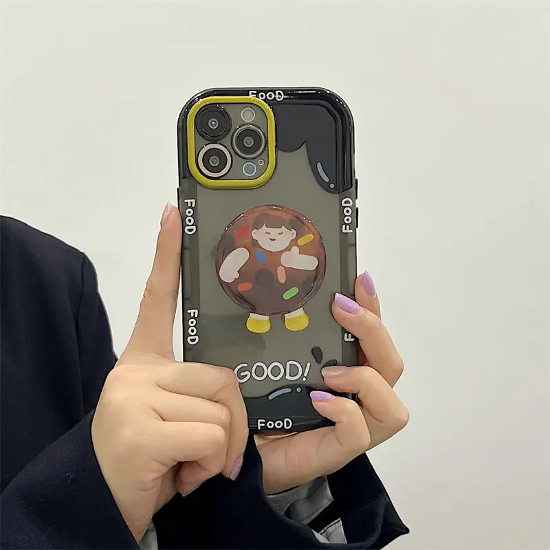 Cartoon Donut Girl Stand Phone Case