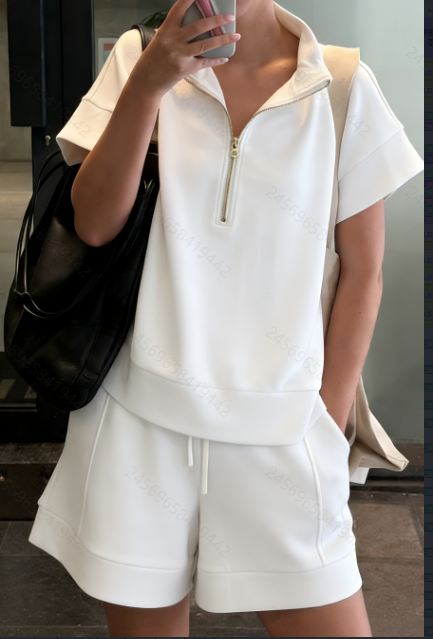 Half-zip Stand-up Collar Casual Suit
