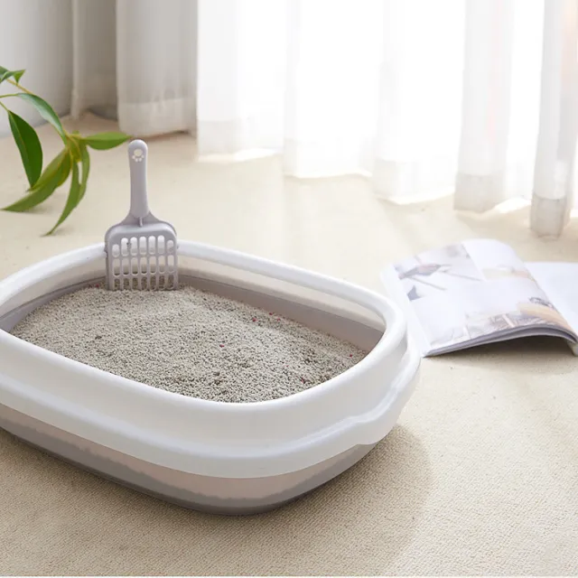 Pet Toilet Cat Litter Box with Scoop Anti Splash Dog Plastic Toilet Grey - Shop at LoveMi