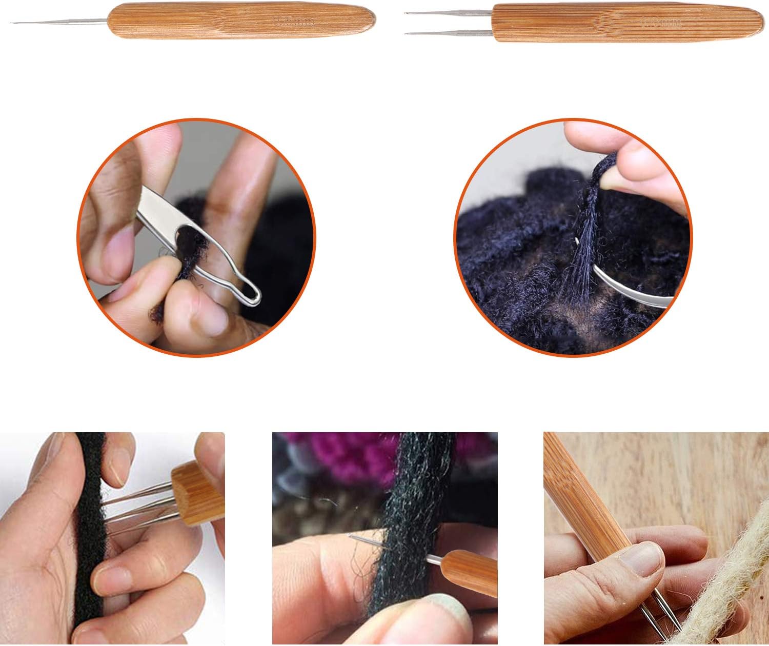 5pcs 0.75mm Dreadlock Crochet Hook Tool Hair Dreadlocks Needle Weaving For Braid Craft 3