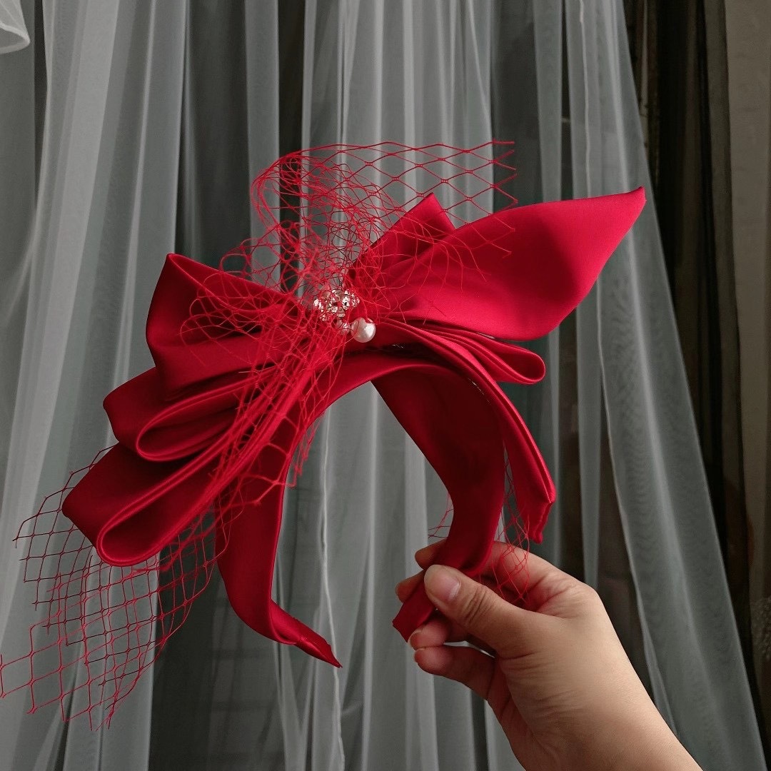 Women's Fashion Bridal Wedding Satin Headband Red - Shop at LoveMi
