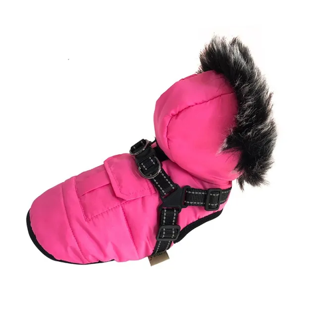 Thickened Winter Cotton Vest Warm Fur Collar Rose - Shop at LoveMi