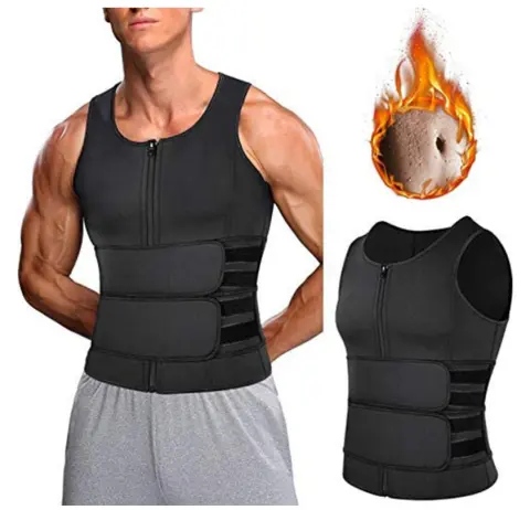 Fitness Men Shapewear Sauna Vest Waist Trainer Double Belt