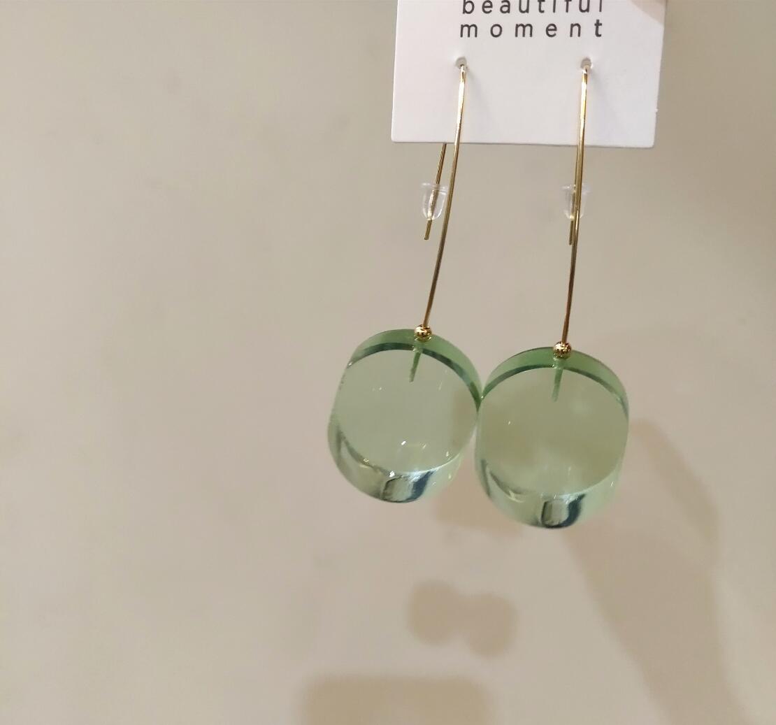 Color Square Solid Transparent Exaggerated Earrings