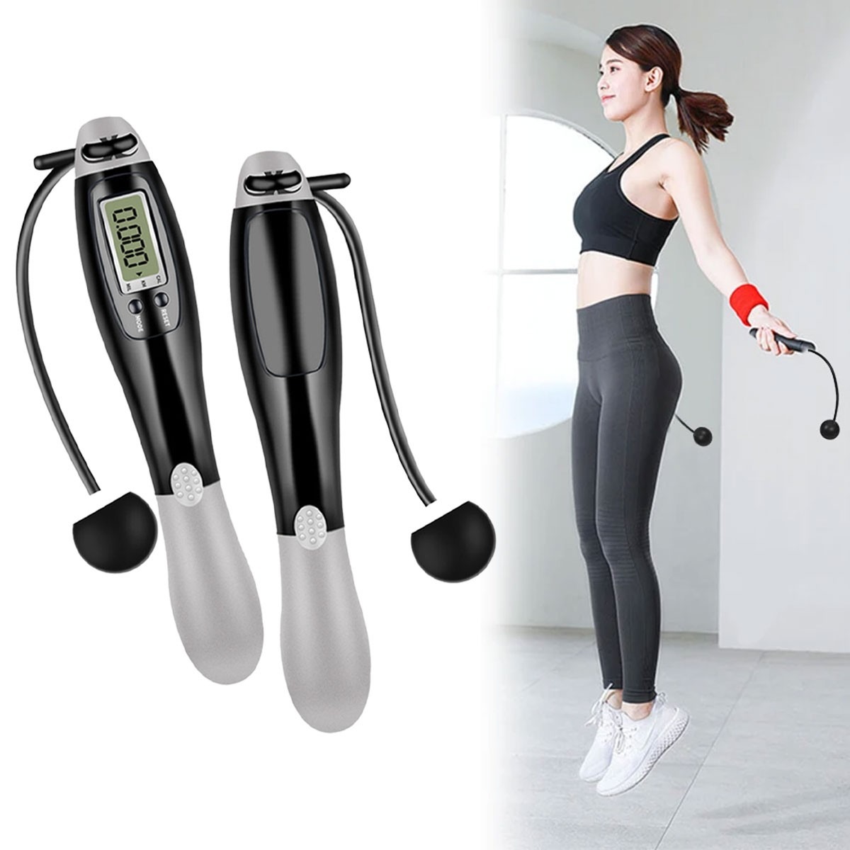 Cordless Skipping Rope  Ropes Smart Screen With Weighted For Sports Fitness
