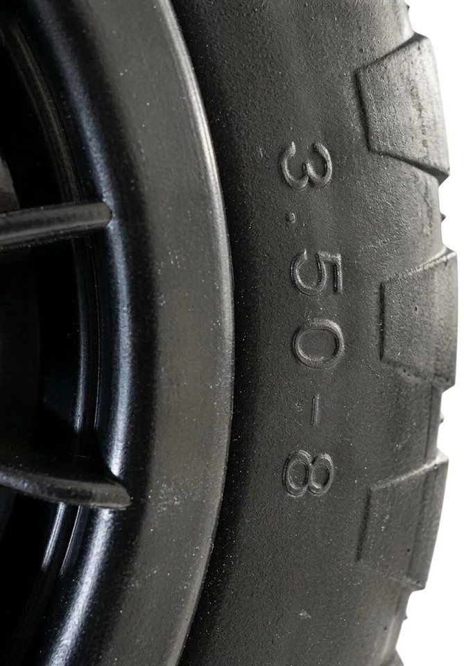 PU Wheelbarrow Wheel 14 Inch 3.50-8 Puncture Proof Solid Heavy Duty Tyre Black — image 3