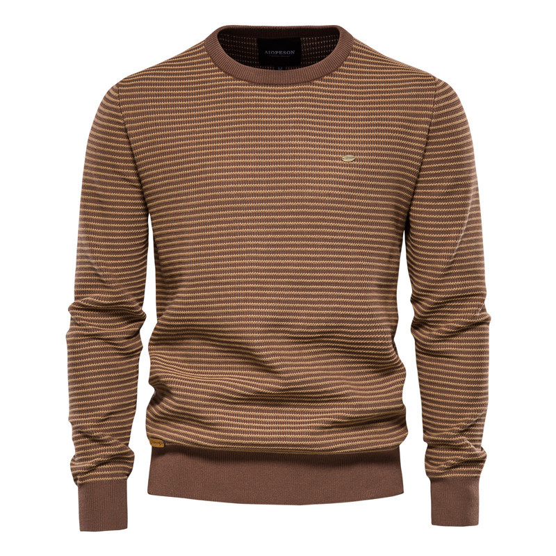 New Striped Long-sleeved Men's Sweater