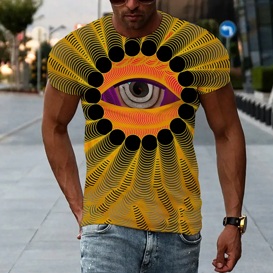 New Men's Printed 3D T-shirt Short Sleeve