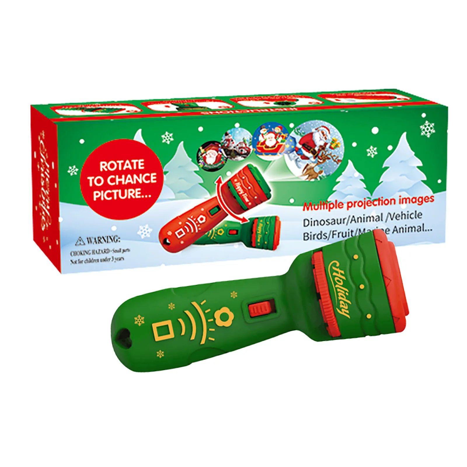 Santa Christmas Tree Flashlight Projector Torch Lamp Toy Early Education Toy For Kid Holiday Birthday Xmas Gift – image 4