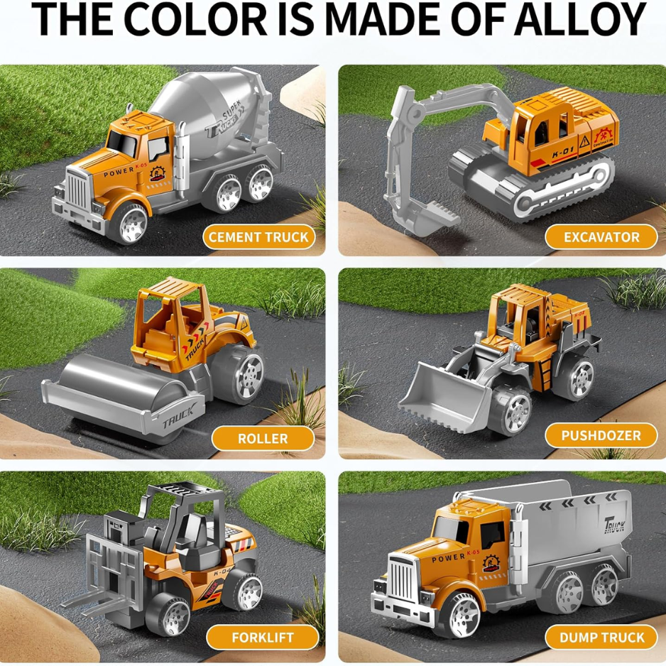 Kids Boys Construction Truck Vehicle Toy Set With Play Mat And Die Cast Toy Car, Transport Carrier Truck For Kids 3