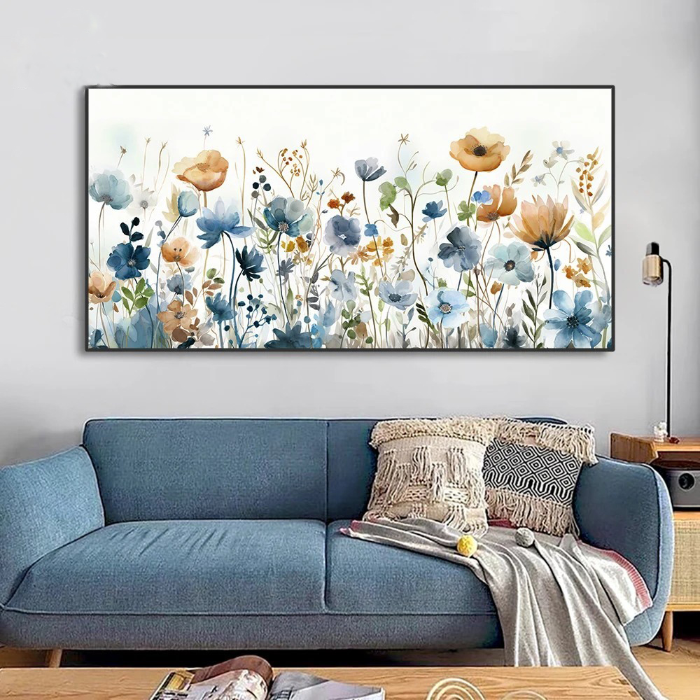 Handmade Oil Painting Canvas Wall Art Decoration Watercolor Fresh And Delicate Flowers For Home Living Room Dining Room Decor Rolled Frameless Unstretched Painting