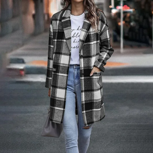 Autumn And Winter Long Single breasted Lapel Shirt Coat Woolen Coat Grey - Shop at LoveMi