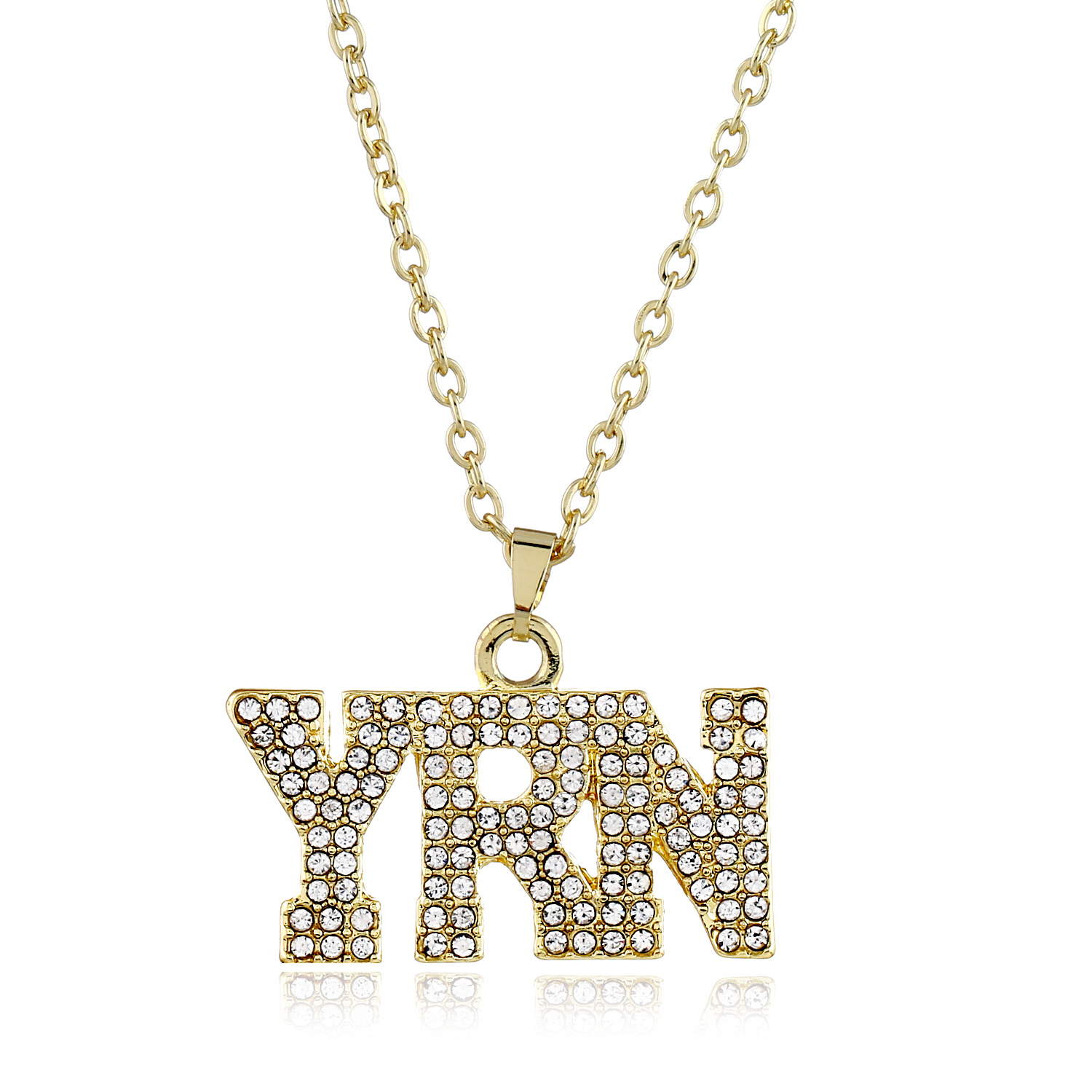 Punk Hip Hop Letter Full Rhinestone Pendant