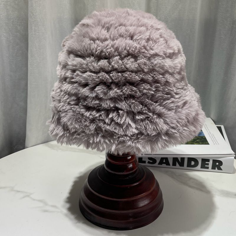 Thickened Warm Keeping Simple Rabbit Hair Like Plush Hat