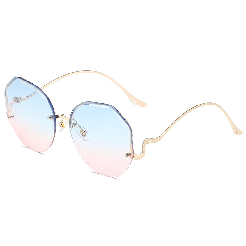 Women's Irregular Rimless Cut Edge Sunglasses - Image 1