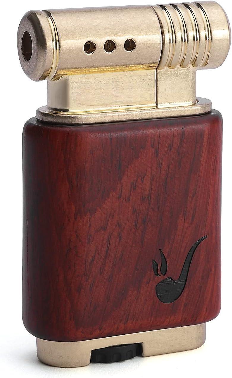 Soft Flame Wooden Pipe Lighter - Gift. Premium Quality:This lighter is made of premium ebony wooden housing and zinc alloy assembly for durable use.Its simple, compact, elegant and unique designed makes it a perfect gift for Birthday,Christmas,Halloween,B