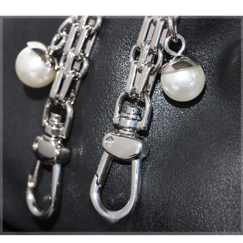 Title 4, 12mm Wide Silver With Pearl Bag With Chain Shou...