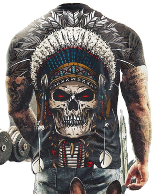 Title 4, Cool Skull 3D Digital Printed Mens Short-sleev...